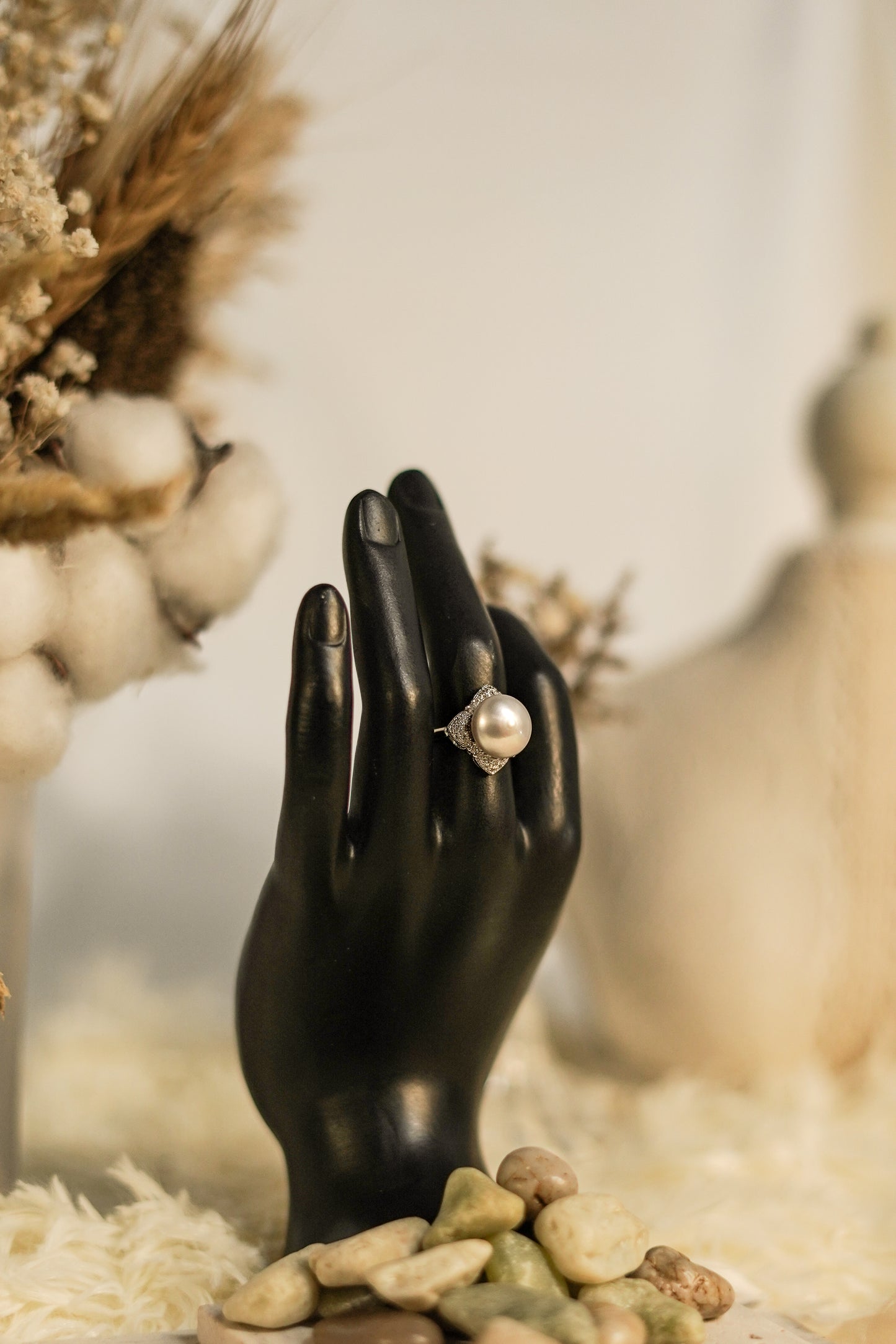 Grey Pearl Ring