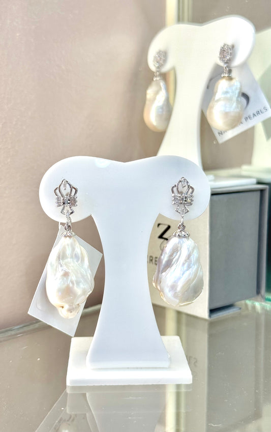 Fresh Water Pearls Baroque Crown Dangling