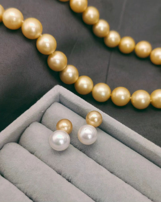South Sea Pearls Double Color Pearl Earrings